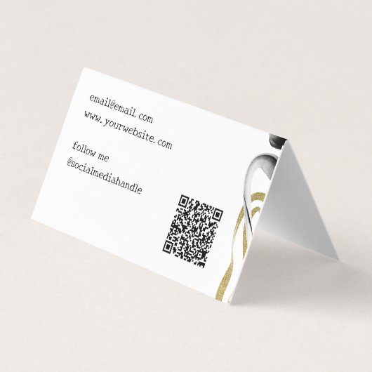 Freelance ontwerp Abstracte QR-code Gold Black Visitekaartjes (Achterkant)