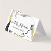 Freelance ontwerp Abstracte QR-code Gold Black Visitekaartjes (Voorkant)