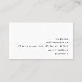 Freelance Schrijver Auteur Redacteur Copywriter Pe Visitekaartje (Achterkant)