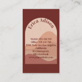 Freelance schrijver Terracotta Abstract Boho Visitekaartje (Achterkant)