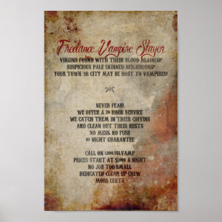 Freelance Vampire Slayer Poster