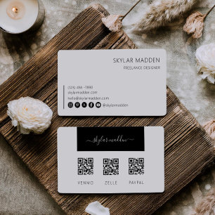 Freelance Visitekaartje Contante betaling Scan QR-
