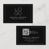 FREELANCE WRITER BLACK VOEG QR CODE Visitekaartje  (Voorkant / Achterkant)