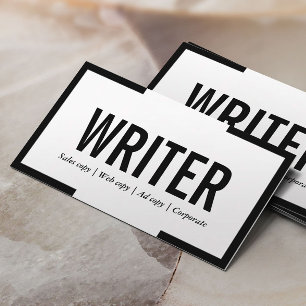 Freelance Writer Bold Text Black Border Visitekaartje