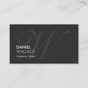Freelance Writer - Modern Swash Monogram Visitekaartje