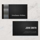 Freelance Writer Professional Black Silver Visitekaartje (Voorkant / Achterkant)