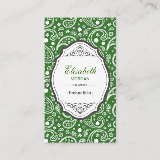 Freelance Writer - Retro Paisley Pattern Visitekaartje (Voorkant)