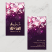 Freelance Writer - Roze glitter Sparkles Visitekaartje (Voorkant / Achterkant)