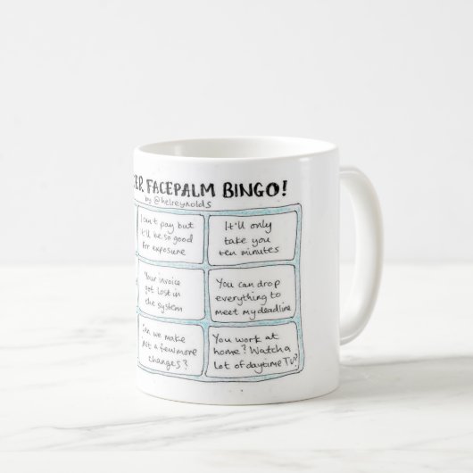 Freelancer Facepalm Bingo Mug (Devant droit)