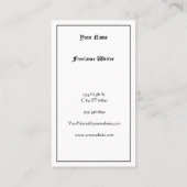 Freelancer Middeleeuwse Ridder Sjabloon Visitekaartje (Achterkant)