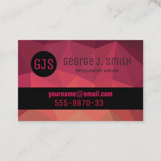 Freelancer writer modern hi-tech visitekaartje (Voorkant)