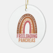 Freeloading Pancreas Awareness Rainbow Ribbon Gift Keramisch Ornament (Links)