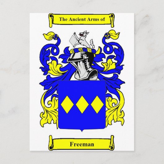 Freeman (Engels) wapenschild Briefkaart (Voorkant)