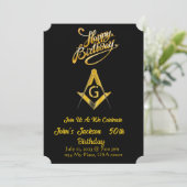 Freemason Birthday Uitnodiging (Staand voorkant)