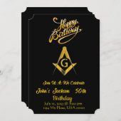Freemason Birthday Uitnodiging (Voorkant / Achterkant)