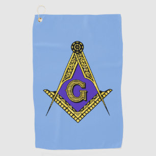 Freemason (blauw) golfhanddoek