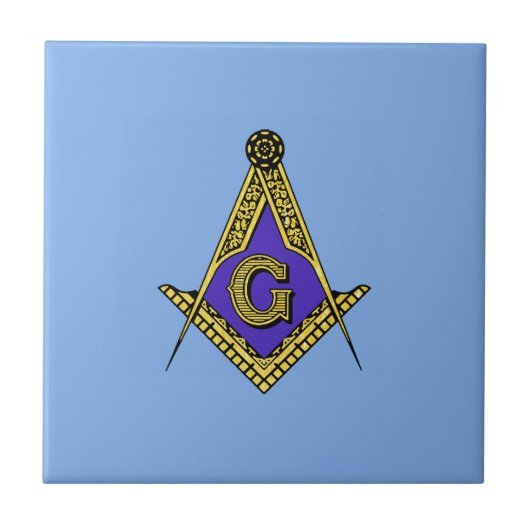 Freemason (blauw) tegeltje (Voorkant)