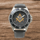 Freemason Carré et Compass Charité Montre Masoniqu<br><div class="desc">Que ce soit,  Freemason,  carré et boussole,  charité,  montre de symbole maçonnique. Personnalisez-le avec votre propre texte.</div>