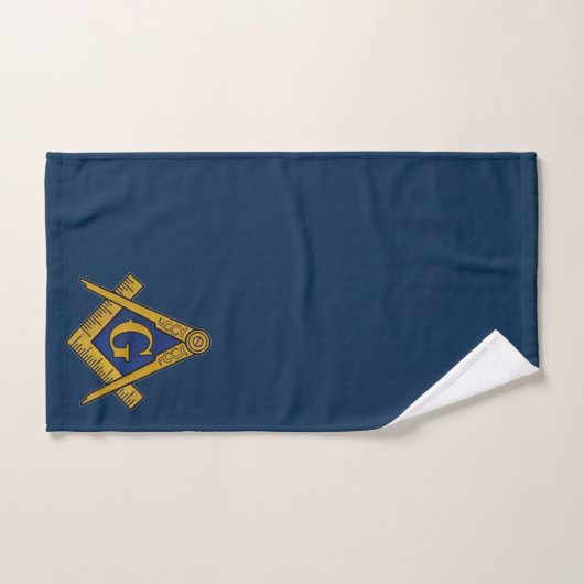 Freemason Carré et Compass Masonic Navy Blue (Serviette à main)