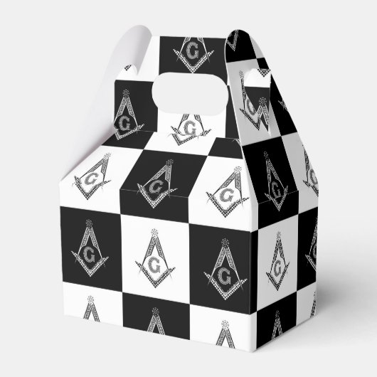 Freemason Checkered Pattern Bedankdoosjes (Voorkant Zijde)