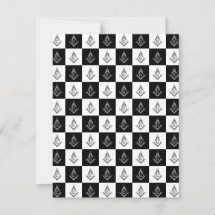Freemason Checkered Pattern Bedankkaart