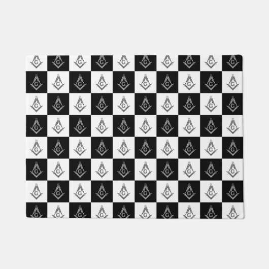 Freemason Checkered Pattern Deurmat (Voorkant)