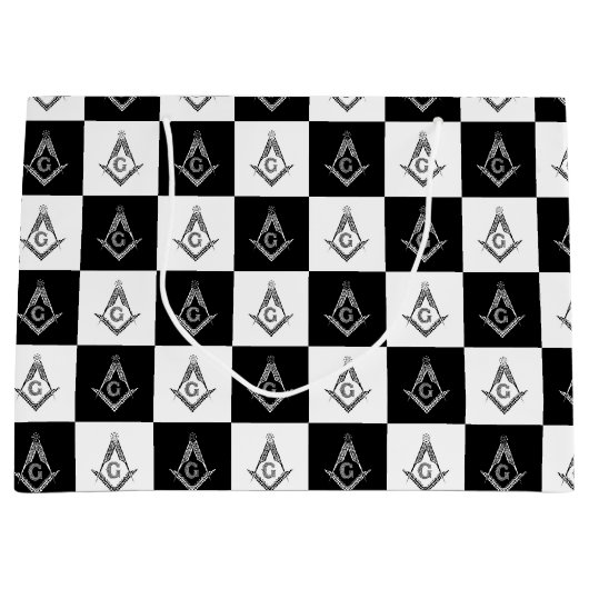 Freemason Checkered Pattern Groot Cadeauzakje (Voorkant)