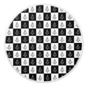 Freemason Checkered Pattern Keramische Knop (Voorkant)