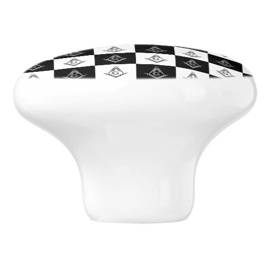 Freemason Checkered Pattern Keramische Knop (Zijkant)