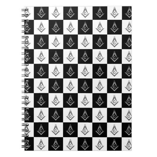 Freemason Checkered Pattern Notitieboek (Voorkant)