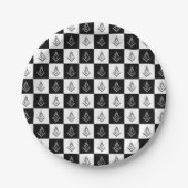 Freemason Checkered Pattern Papieren Bordje (Voorkant)