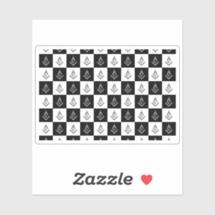 Freemason Checkered Pattern Sticker