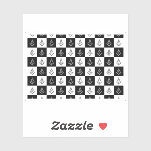 Freemason Checkered Pattern Sticker (Vel)