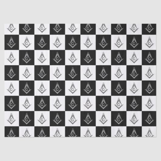 Freemason Checkered Pattern Tissuepapier (Voorkant)