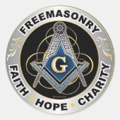 Freemason CLASSIC ROUND STICKER (Voorkant)