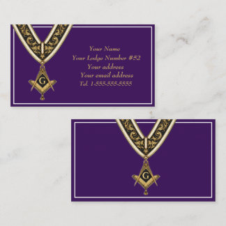 Freemason Freemasonry Symbol Masonic Purple Gold Visitekaartje