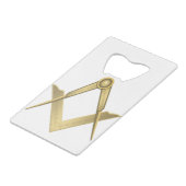 Freemason Kredietkaart Flessenopener (Voorkant Gekanteld)