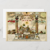 Freemason Masonic Emblematic Chart Invitation Card Kaart (Voorkant / Achterkant)