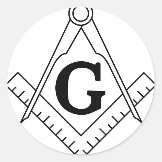 Freemason masonic logo ronde sticker (Voorkant)