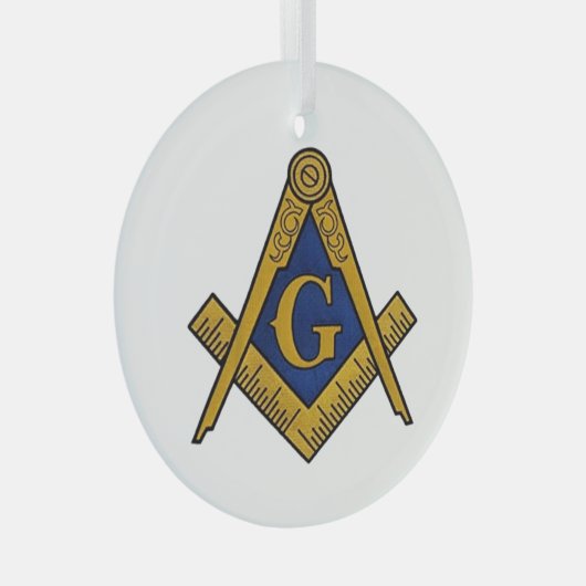 Freemason Masonic Square and Compass Freemasonry Glas Ornament (Voorkant Rechts)