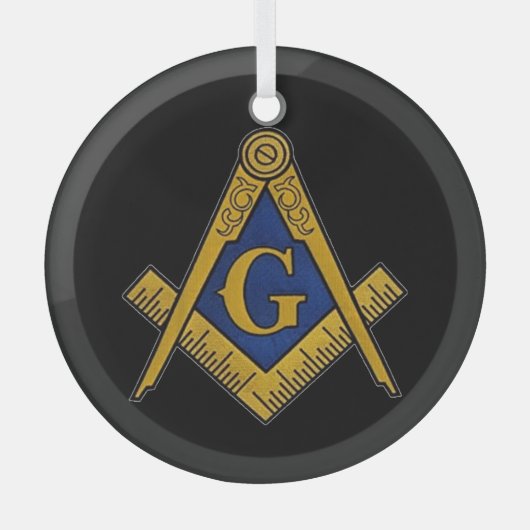 Freemason Masonic Square and Compass Freemasonry Glas Ornament (Voorkant)
