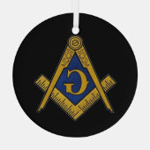 Freemason Masonic Square and Compass Freemasonry Glas Ornament (Achterkant)