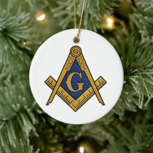 Freemason Masonic Square and Compass Freemasonry Keramisch Ornament (Boom)