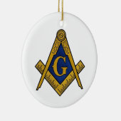 Freemason Masonic Square and Compass Freemasonry Keramisch Ornament (Rechts)