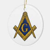 Freemason Masonic Square and Compass Freemasonry Keramisch Ornament (Links)