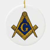 Freemason Masonic Square and Compass Freemasonry Keramisch Ornament (Achterkant)