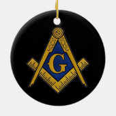 Freemason Masonic Square and Compass Freemasonry Keramisch Ornament (Achterkant)