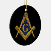Freemason Masonic Square and Compass Freemasonry Keramisch Ornament (Rechts)