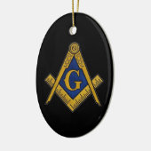 Freemason Masonic Square and Compass Freemasonry Keramisch Ornament (Links)