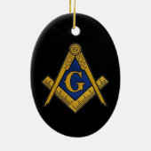 Freemason Masonic Square and Compass Freemasonry Keramisch Ornament (Achterkant)